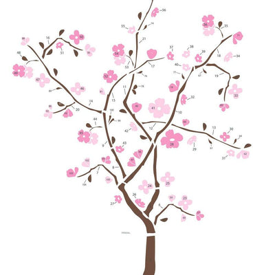 Spring Blossom Tree Peel and Stick Wall Decals | Removable Repositionable Stickers | Easy Damage-Free Wall Art for Kids Bedroom Nursery Playroom