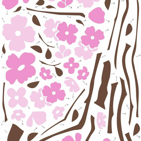 Spring Blossom Tree Peel and Stick Wall Decals | Removable Repositionable Stickers | Easy Damage-Free Wall Art for Kids Bedroom Nursery Playroom