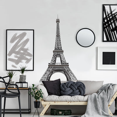Eiffel Tower Peel and Stick Wall Decals | Removable Repositionable Stickers | Easy Damage-Free Wall Art for Kids Bedroom Nursery Playroom