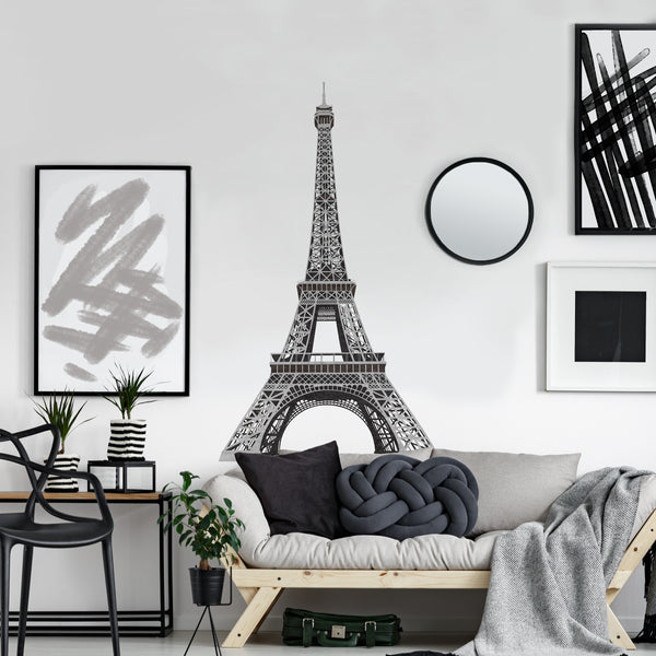 Eiffel Tower Peel and Stick Wall Decals | Removable Repositionable Stickers | Easy Damage-Free Wall Art for Kids Bedroom Nursery Playroom