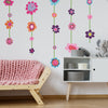Flower Stripe Peel and Stick Wall Decals | Removable Repositionable Stickers | Easy Damage-Free Wall Art for Kids Bedroom Nursery Playroom