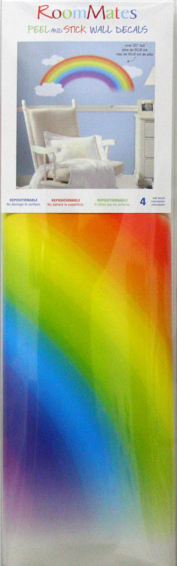 Over The Rainbow Peel and Stick Wall Decals | Removable Repositionable Stickers | Easy Damage-Free Wall Art for Kids Bedroom Nursery Playroom