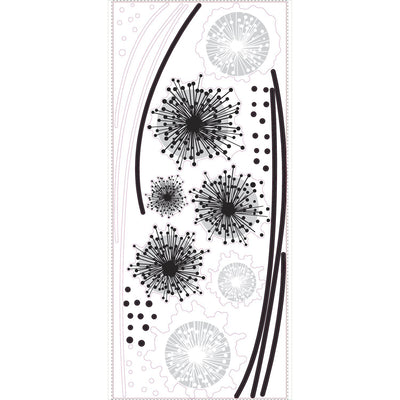 Graphic Dandelion Peel and Stick Wall Decals | Removable Repositionable Stickers | Easy Damage-Free Wall Art for Kids Bedroom Nursery Playroom