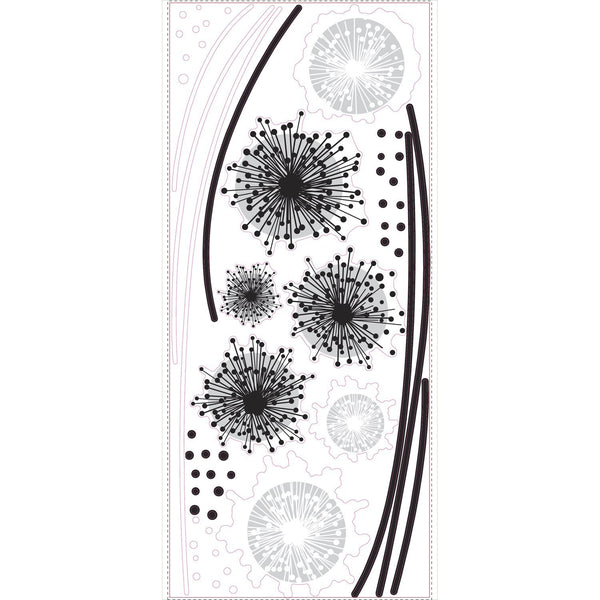 Graphic Dandelion Peel and Stick Wall Decals | Removable Repositionable Stickers | Easy Damage-Free Wall Art for Kids Bedroom Nursery Playroom