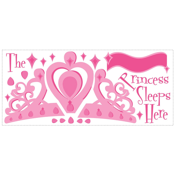 The Princess Sleeps Here Peel and Stick Wall Decals | 131 Decals | Removable Repositionable Stickers | Easy Damage-Free Wall Art for Kids Bedroom Nursery Playroom