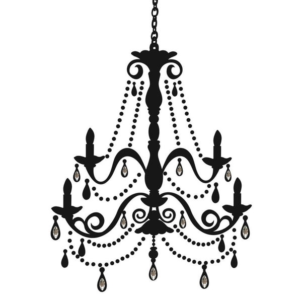 Chandelier Peel and Stick Wall Decals | Removable Repositionable Stickers | Easy Damage-Free Wall Art for Kids Bedroom Nursery Playroom