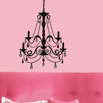 Chandelier Peel and Stick Wall Decals | Removable Repositionable Stickers | Easy Damage-Free Wall Art for Kids Bedroom Nursery Playroom