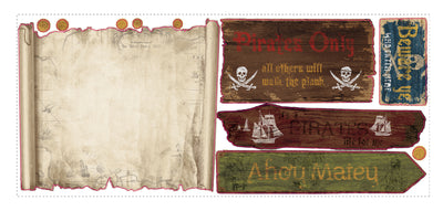 Pirates Map Peel and Stick Dry Erase Wall Decals | Removable Writable Reusable Surface | Easy Apply Damage-Free Decor for Home Office Kids Room