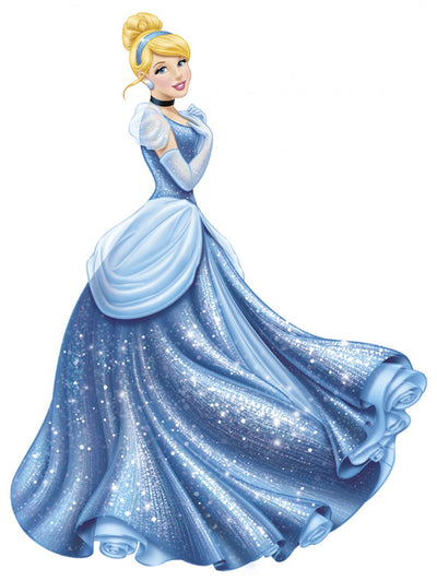 Princess Cinderella Glamour Peel and Stick Wall Decals | Removable Repositionable Stickers | Easy Damage-Free Wall Art for Kids Bedroom Nursery Playroom