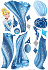 Princess Cinderella Glamour Peel and Stick Wall Decals | Removable Repositionable Stickers | Easy Damage-Free Wall Art for Kids Bedroom Nursery Playroom