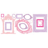 Pink and Purple Multi Frames Peel and Stick Wall Decals | Removable Repositionable Stickers | Easy Damage-Free Wall Art for Kids Bedroom Nursery Playroom