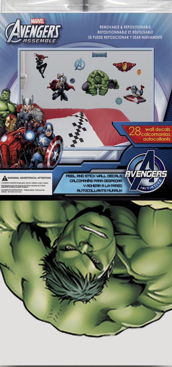 Avenger Assemble Peel and Stick Wall Decals | Removable Repositionable Stickers | Easy Damage-Free Wall Art for Kids Bedroom Nursery Playroom