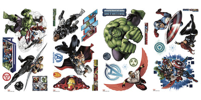 Avenger Assemble Peel and Stick Wall Decals | Removable Repositionable Stickers | Easy Damage-Free Wall Art for Kids Bedroom Nursery Playroom