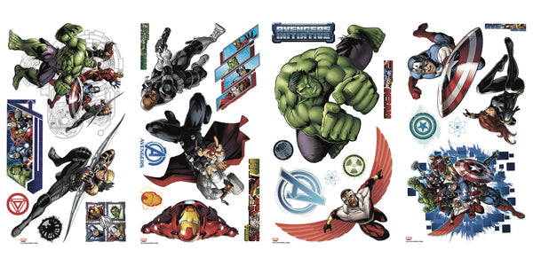 Avenger Assemble Peel and Stick Wall Decals | Removable Repositionable Stickers | Easy Damage-Free Wall Art for Kids Bedroom Nursery Playroom
