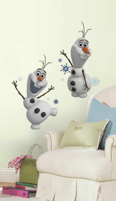 Frozen Olaf The Snow Man Peel and Stick Wall Decals | Removable Repositionable Stickers | Easy Damage-Free Wall Art for Kids Bedroom Nursery Playroom