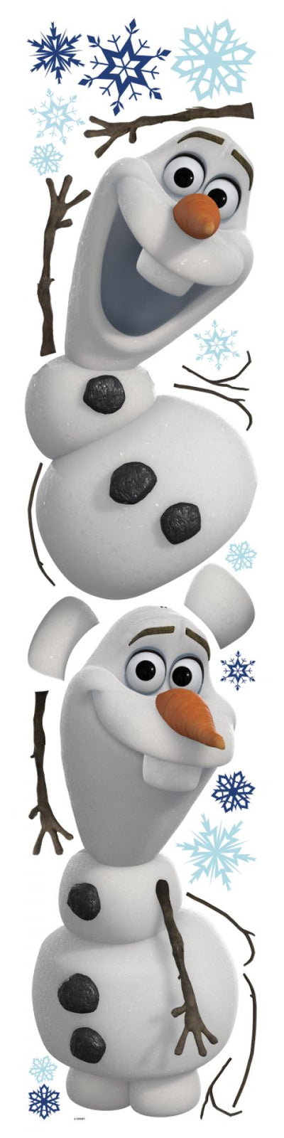 Frozen Olaf The Snow Man Peel and Stick Wall Decals | Removable Repositionable Stickers | Easy Damage-Free Wall Art for Kids Bedroom Nursery Playroom