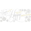Happy Holidaysn Quote W / Gliter Peel and Stick Wall Decals | Removable Repositionable Stickers | Easy Damage-Free Wall Art for Kids Bedroom Nursery Playroom