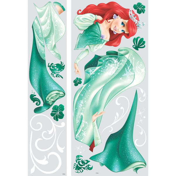Princess Ariel Peel and Stick Wall Decals | Removable Repositionable Stickers | Easy Damage-Free Wall Art for Kids Bedroom Nursery Playroom