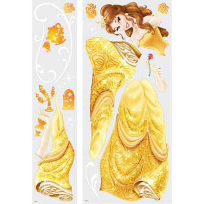 Princess Belle Peel and Stick Wall Decals | Removable Repositionable Stickers | Easy Damage-Free Wall Art for Kids Bedroom Nursery Playroom