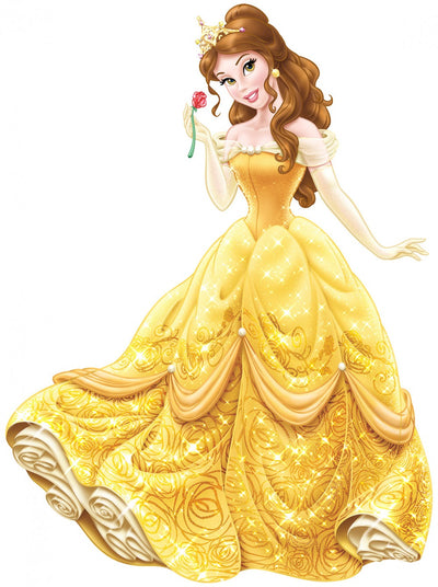 Princess Belle Peel and Stick Wall Decals | Removable Repositionable Stickers | Easy Damage-Free Wall Art for Kids Bedroom Nursery Playroom