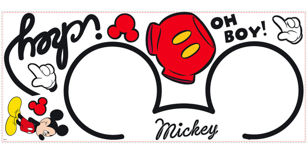 All About Mickey Peel and Stick Wall Decals | Removable Repositionable Stickers | Easy Damage-Free Wall Art for Kids Bedroom Nursery Playroom
