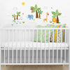 Jungle Friends Peel and Stick Wall Decals | Removable Repositionable Stickers | Easy Damage-Free Wall Art for Kids Bedroom Nursery Playroom