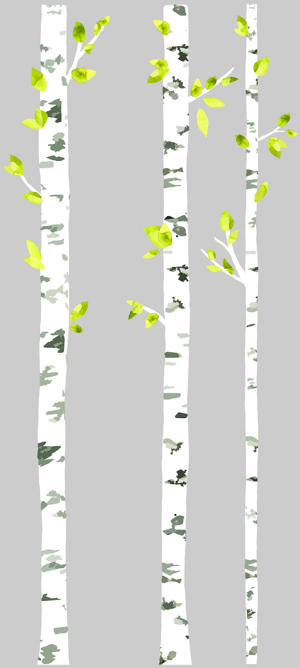 Birch Trees Peel and Stick Wall Decals | Removable Repositionable Stickers | Easy Damage-Free Wall Art for Kids Bedroom Nursery Playroom
