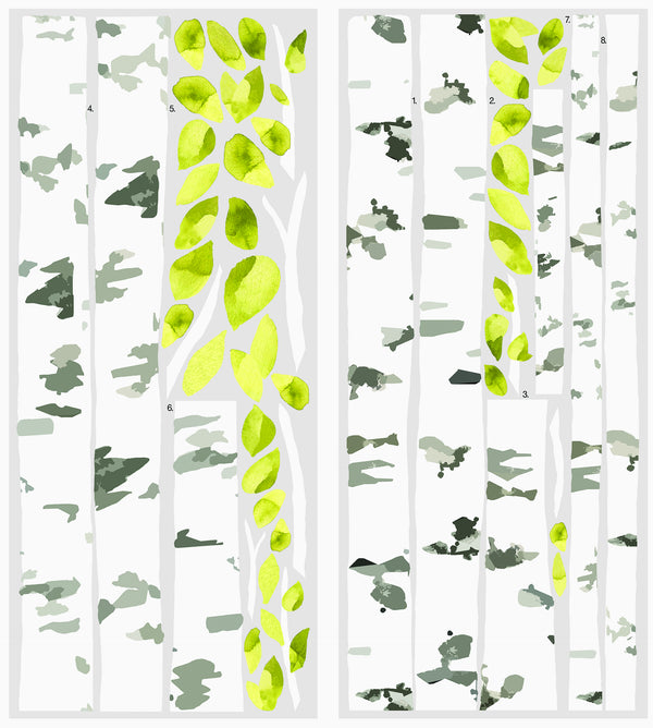 Birch Trees Peel and Stick Wall Decals | Removable Repositionable Stickers | Easy Damage-Free Wall Art for Kids Bedroom Nursery Playroom