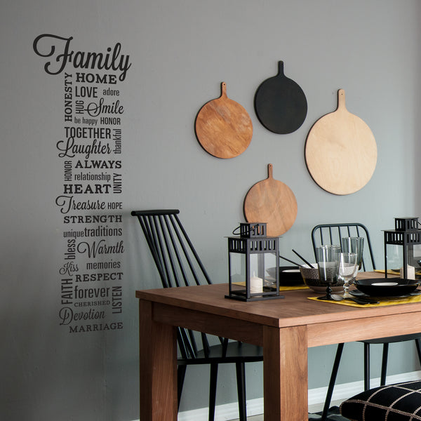 Family Quote Peel and Stick Wall Decals | Removable Repositionable Stickers | Easy Damage-Free Wall Art for Kids Bedroom Nursery Playroom