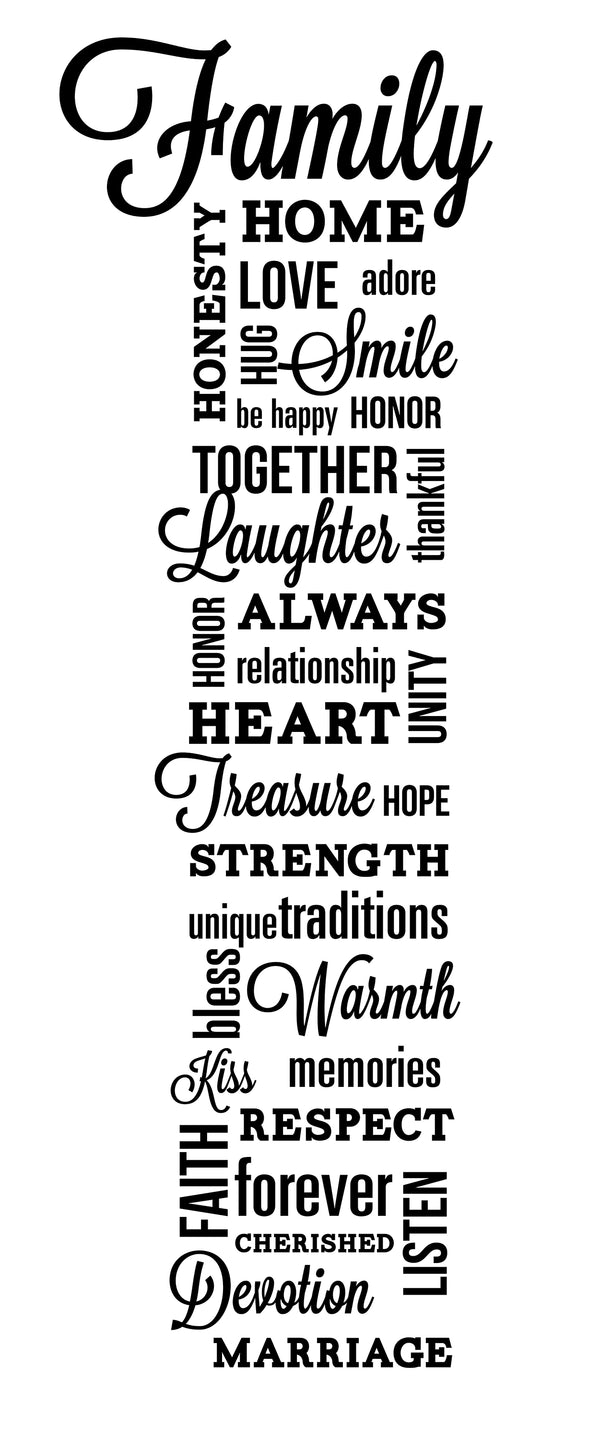 Family Quote Peel and Stick Wall Decals | Removable Repositionable Stickers | Easy Damage-Free Wall Art for Kids Bedroom Nursery Playroom