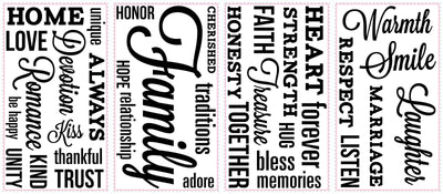 Family Quote Peel and Stick Wall Decals | Removable Repositionable Stickers | Easy Damage-Free Wall Art for Kids Bedroom Nursery Playroom