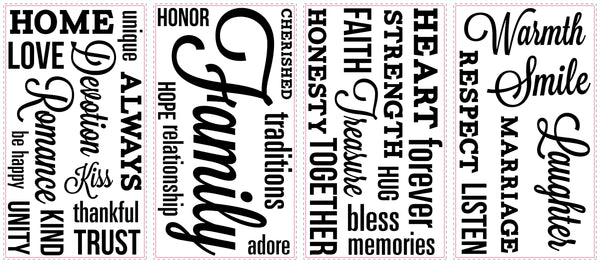 Family Quote Peel and Stick Wall Decals | Removable Repositionable Stickers | Easy Damage-Free Wall Art for Kids Bedroom Nursery Playroom