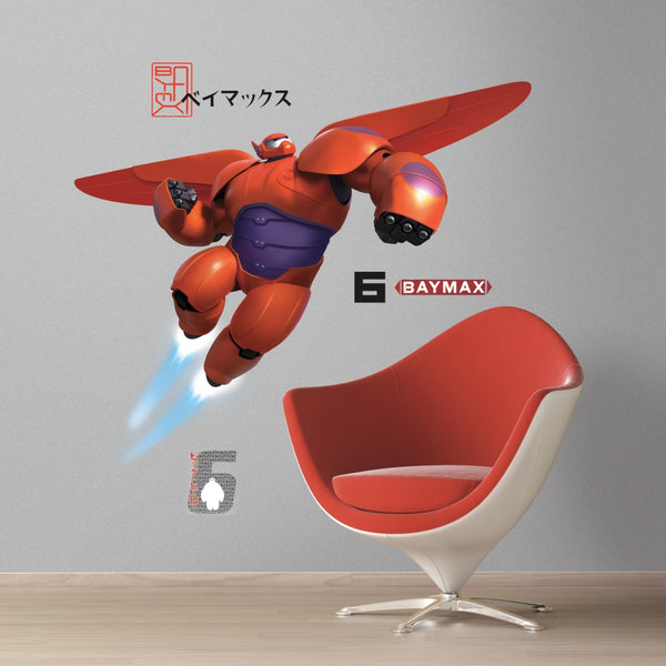 Big Hero 6 Baymax Peel and Stick Wall Decals | Removable Repositionable Stickers | Easy Damage-Free Wall Art for Kids Bedroom Nursery Playroom