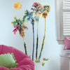 Watercolor Palm Trees Peel and Stick Wall Decals | Removable Repositionable Stickers | Easy Damage-Free Wall Art for Kids Bedroom Nursery Playroom