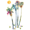 Watercolor Palm Trees Peel and Stick Wall Decals | Removable Repositionable Stickers | Easy Damage-Free Wall Art for Kids Bedroom Nursery Playroom
