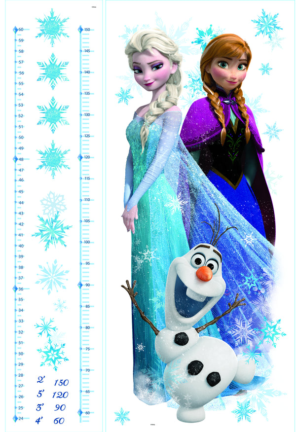 Frozen Peel and Stick Growth Chart Wall Decals | Removable Repositionable Height Chart | Easy Apply Damage-Free Kids Bedroom Nursery Decor