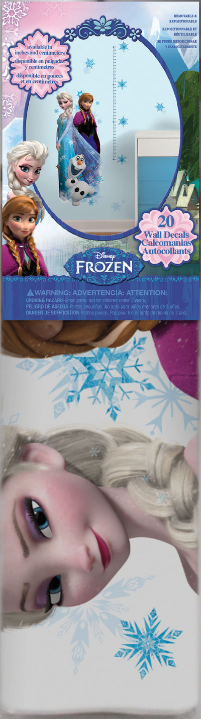 Frozen Peel and Stick Growth Chart Wall Decals | Removable Repositionable Height Chart | Easy Apply Damage-Free Kids Bedroom Nursery Decor
