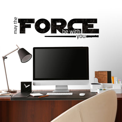 Star Wars May The Force Peel and Stick Wall Decals | Removable Repositionable Stickers | Easy Damage-Free Wall Art for Kids Bedroom Nursery Playroom