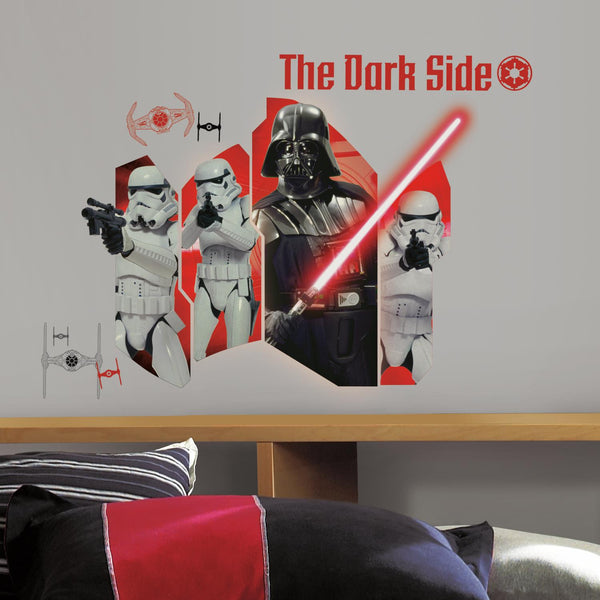 Star Wars Darth Vader and Stormtroopers Peel and Stick Wall Decals | Removable Repositionable Stickers | Easy Damage-Free Wall Art for Kids Bedroom Nursery Playroom