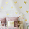 Gold Heart Peel and Stick Wall Decals | Removable Repositionable Stickers | Easy Damage-Free Wall Art for Kids Bedroom Nursery Playroom