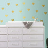 Gold Heart Peel and Stick Wall Decals | Removable Repositionable Stickers | Easy Damage-Free Wall Art for Kids Bedroom Nursery Playroom