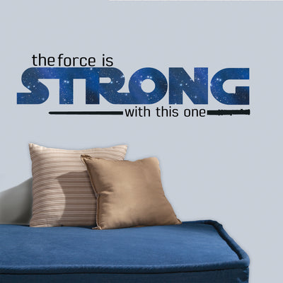 Star Wars The Force Is Strong Peel and Stick Wall Decals | Removable Repositionable Stickers | Easy Damage-Free Wall Art for Kids Bedroom Nursery Playroom