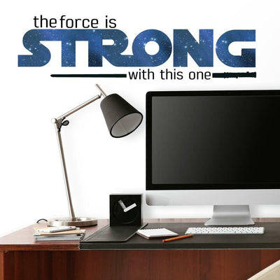 Star Wars The Force Is Strong Peel and Stick Wall Decals | Removable Repositionable Stickers | Easy Damage-Free Wall Art for Kids Bedroom Nursery Playroom