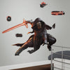Star Wars Kylo Ren W/ Peel and Stick Wall Decals | Removable Repositionable Stickers | Easy Damage-Free Wall Art for Kids Bedroom Nursery Playroom