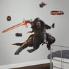 Star Wars Kylo Ren W/ Peel and Stick Wall Decals | Removable Repositionable Stickers | Easy Damage-Free Wall Art for Kids Bedroom Nursery Playroom