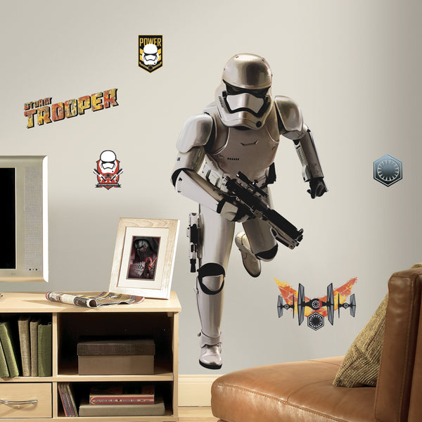 Star Wars Storm Trooper Peel and Stick Wall Decals | Removable Repositionable Stickers | Easy Damage-Free Wall Art for Kids Bedroom Nursery Playroom