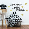 Love You To The Moon Quote Peel and Stick Wall Decals | Removable Repositionable Stickers | Easy Damage-Free Wall Art for Kids Bedroom Nursery Playroom