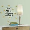 Love You To The Moon Quote Peel and Stick Wall Decals | Removable Repositionable Stickers | Easy Damage-Free Wall Art for Kids Bedroom Nursery Playroom