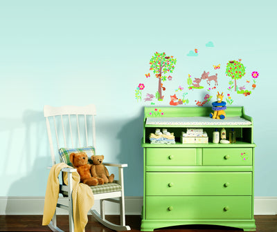 Woodland Creatures Peel and Stick Wall Decals | Removable Repositionable Stickers | Easy Damage-Free Wall Art for Kids Bedroom Nursery Playroom