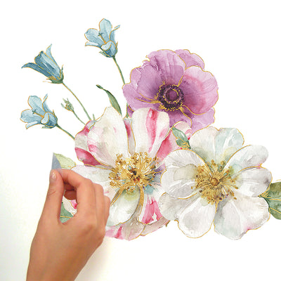 Lisa Audit Garden Bouquet Peel and Stick Wall Decals | 20 Decals | Removable Repositionable Stickers | Easy Damage-Free Wall Art for Kids Bedroom Nursery Playroom